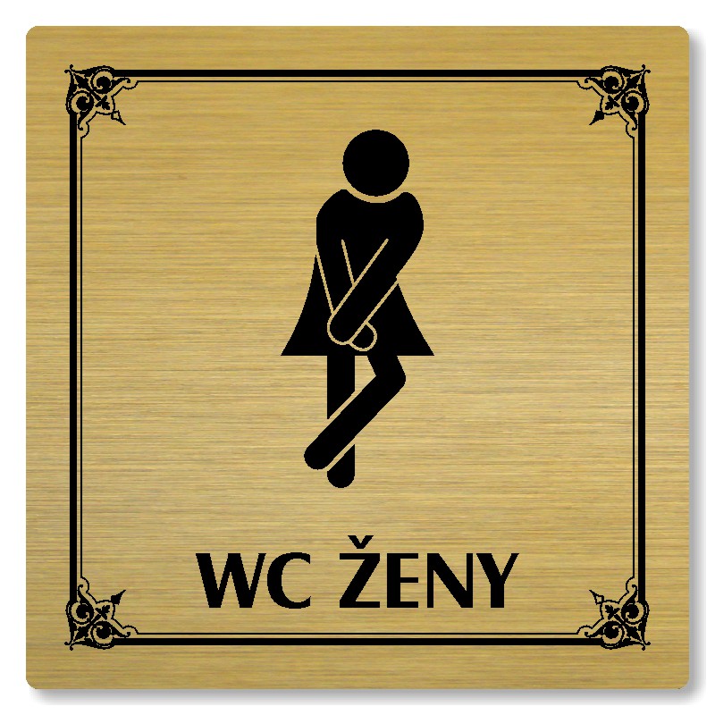 WC ženy, 148x148mm, zlatá, Nebraska